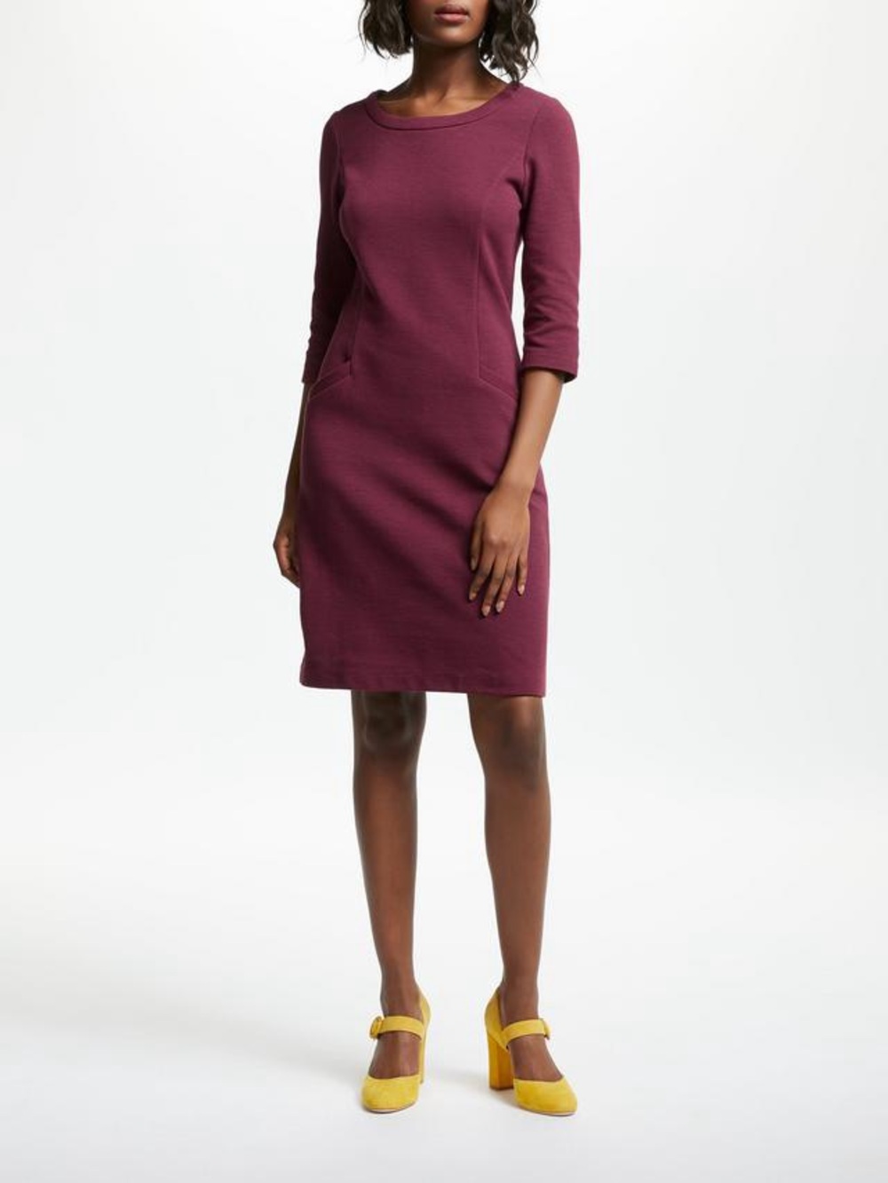 Boden Jasmine Ottoman Dress Burgundy 3/4 Sleeve Sleeve Career Office size US 10